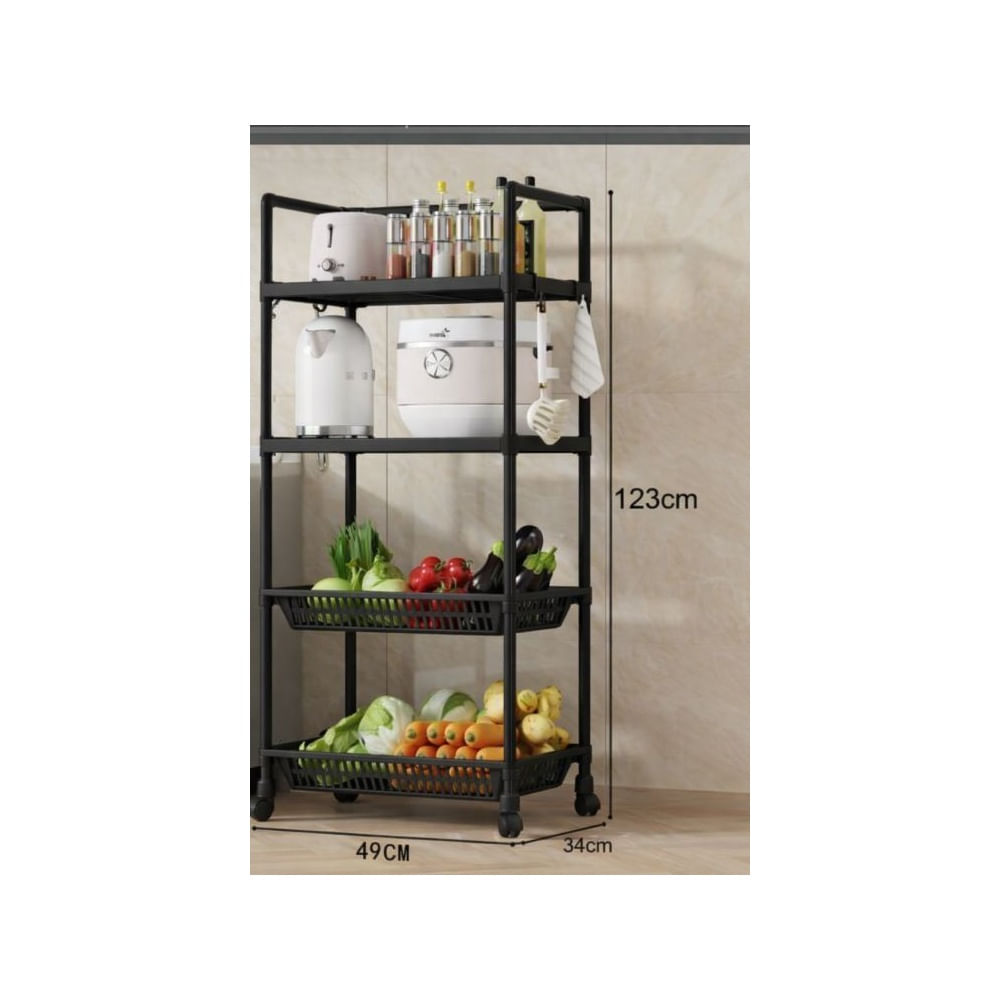 Organizador Multiusos de Cuatro Niveles Negro