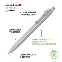 UNI Zento Bolígrafo Retráctil Tinta Gel Negro - BLACK