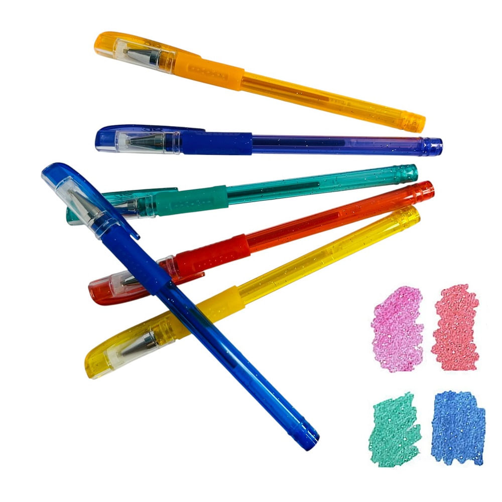 Lapicero Boligrafo con Tinta de Brillos Set de 2 Cajas