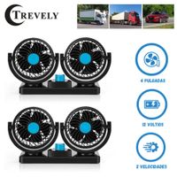 Pack 02 Ventiladores de carro Dual Trevely Oscilante 12 Voltios 4 Pulgadas (10cm)