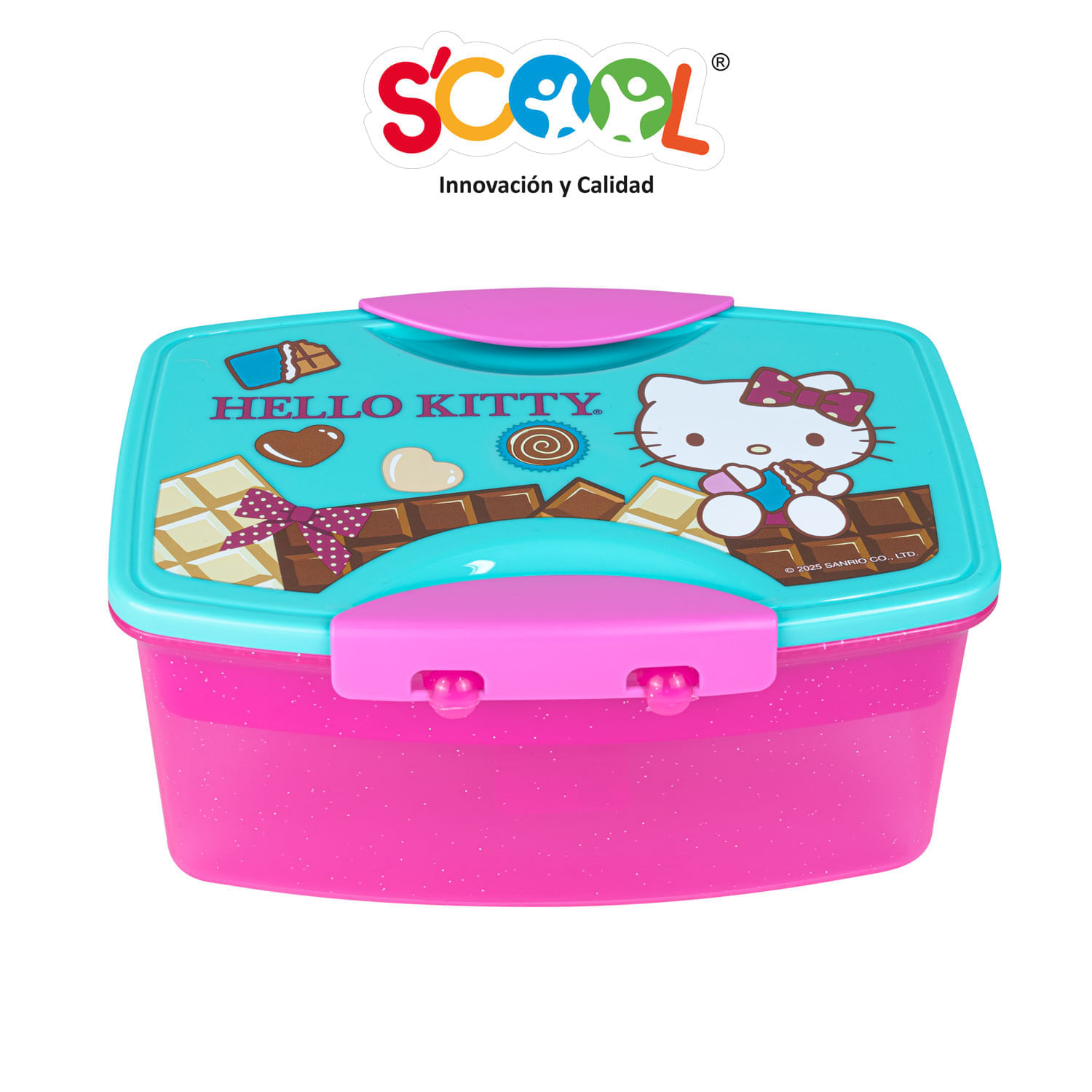 Taper Scool Hello Kitty & Friends Con Divisiones Y Cubiertos 1.1Lt