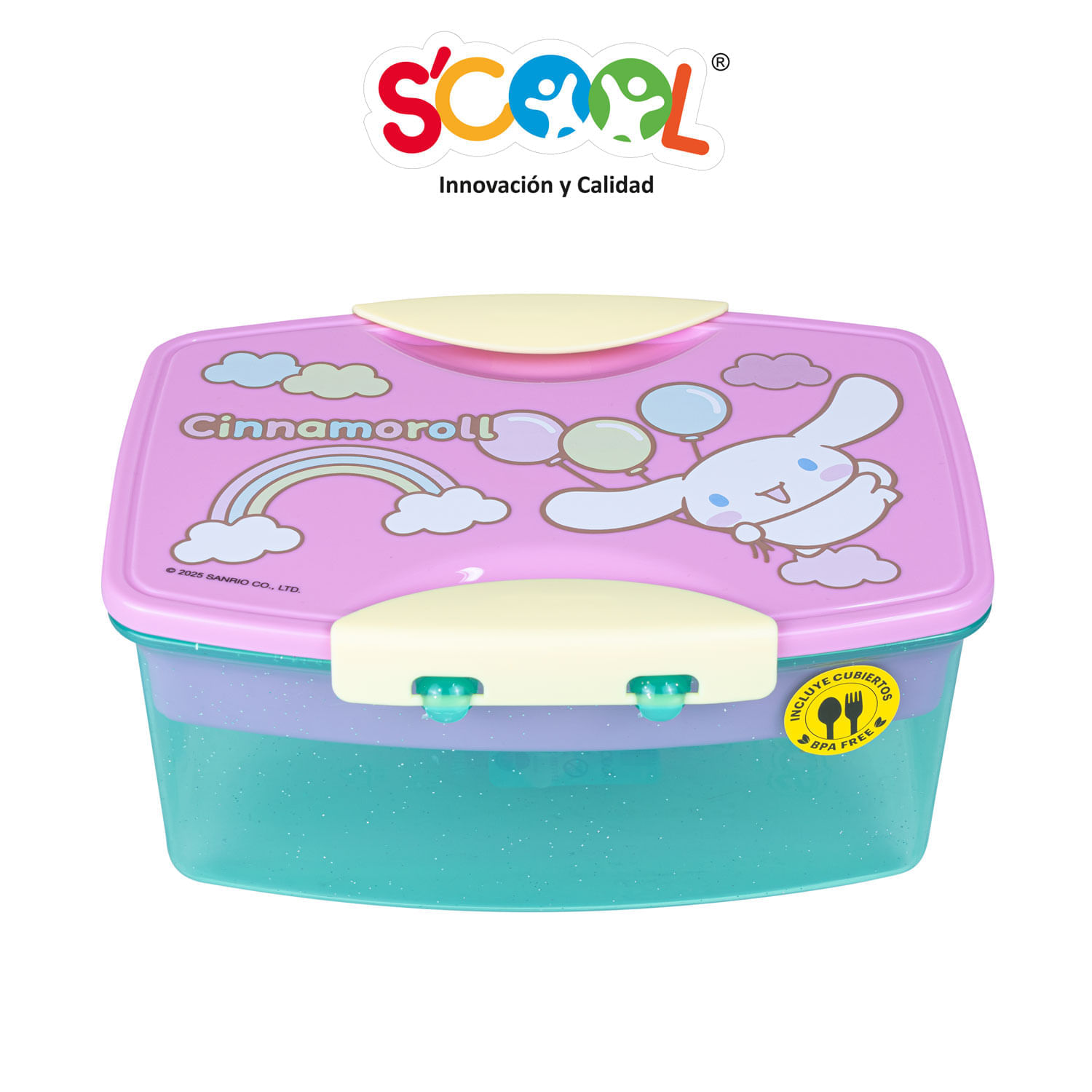 Taper Scool Cinnamoroll Con Divisiones Y Cubiertos 1.1Lt
