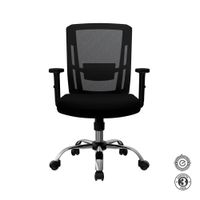 Silla Ergonómica Delphi II Gerente Basculante 3D Cromado Negro Althea Confort