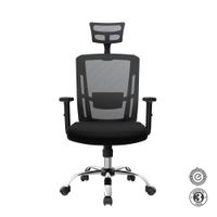 Silla Ergonómica Delphi II Presidente Syncro Brazos 1D Cromado Negro Althea Confort