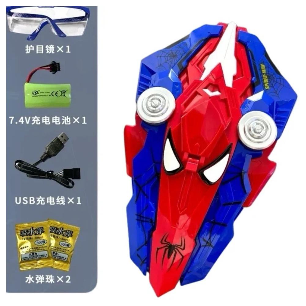 Escudo de Bolitas de Gel Niños Niñas y Adultos Lanzador Eléctrico Recargable Spider Man