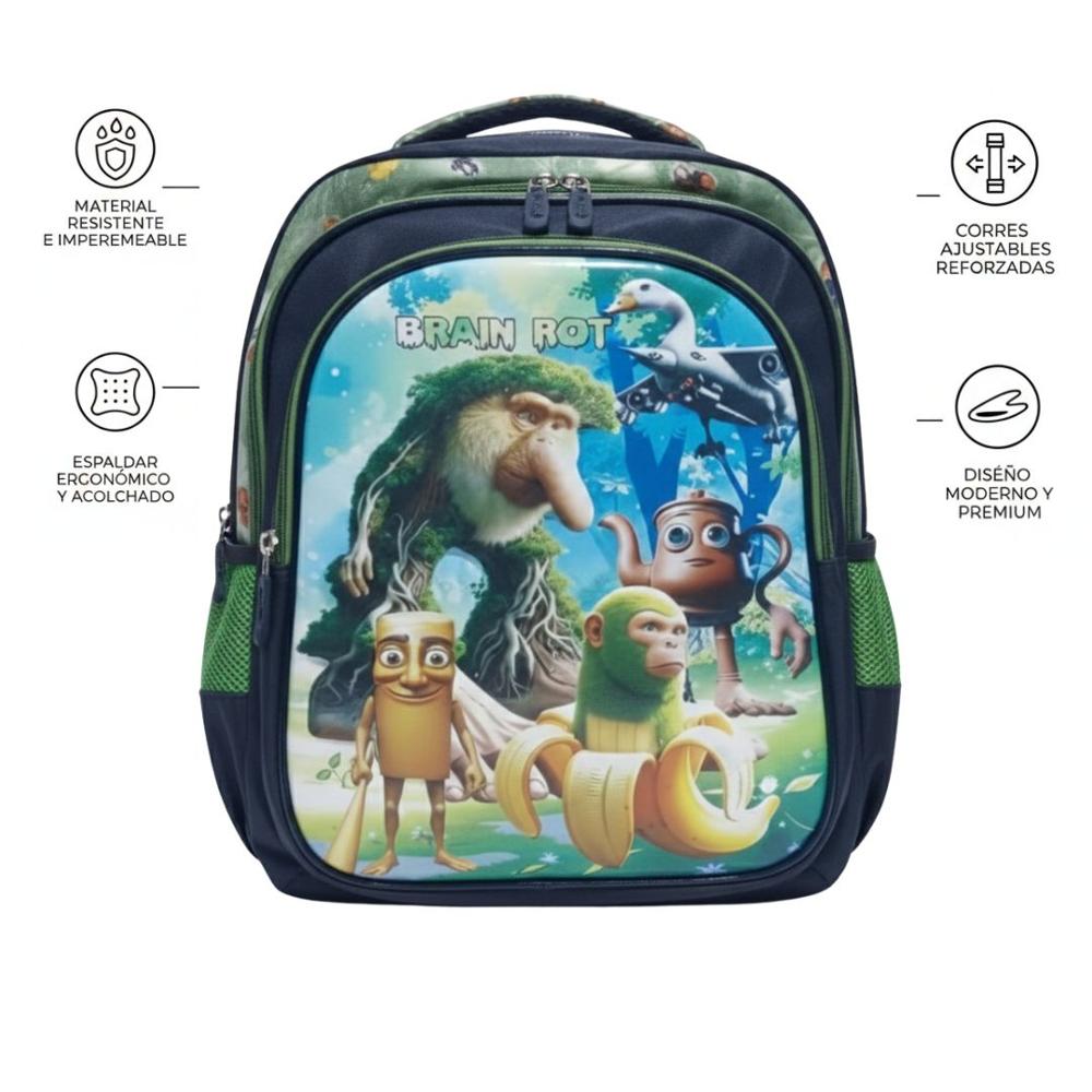 MOCHILA 3 EN 1 MULTIPACK PARA NIÑOS ESCOLAR TRALALERO CHIMPANCINI