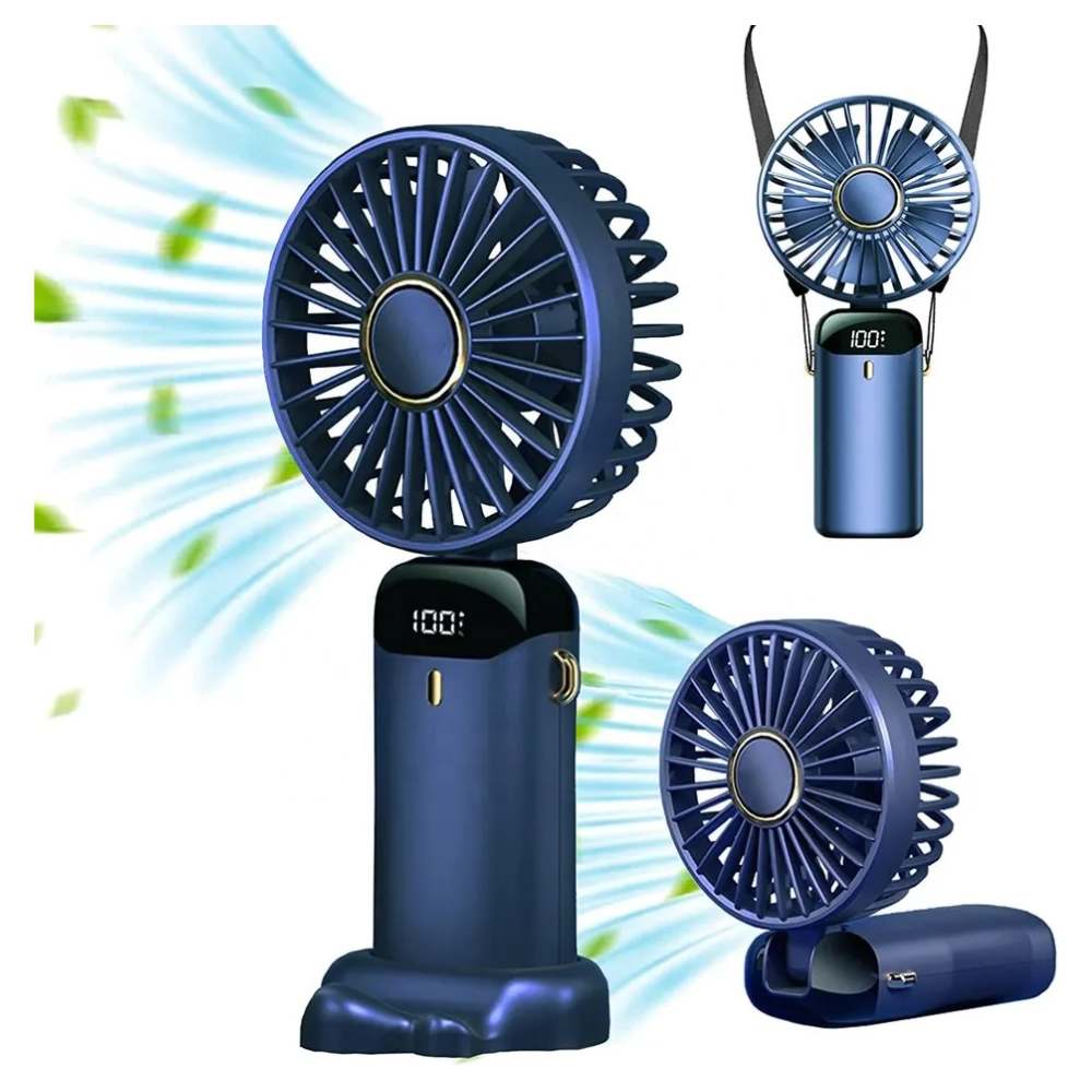 Ventilador de Mano Portatil 3 Posiciones Azul