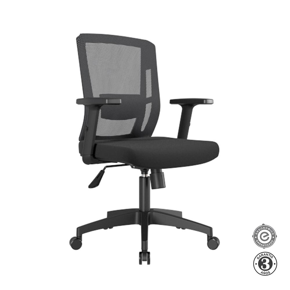 Silla Ergonómica Delphi II Gerente Basculante 3D Nylon Negro Althea Confort