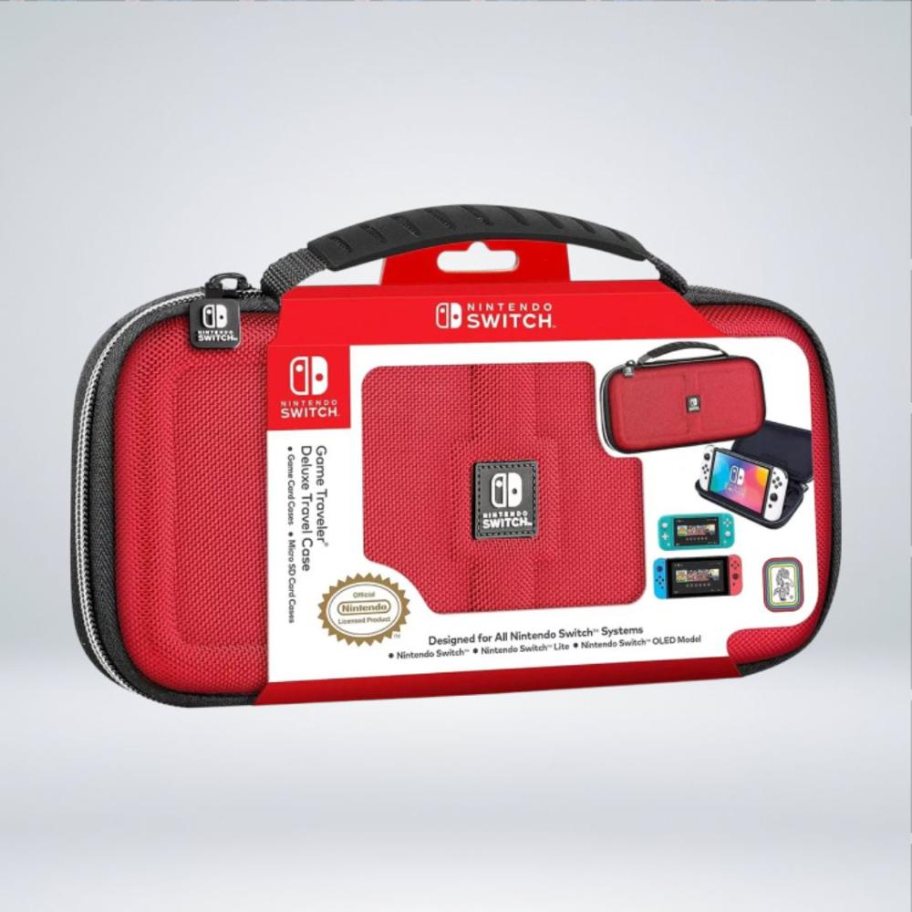 PROTECTOR TRAVELER DELUXE TRAVEL CASE RED BLACK 1680D SWITCH OLED