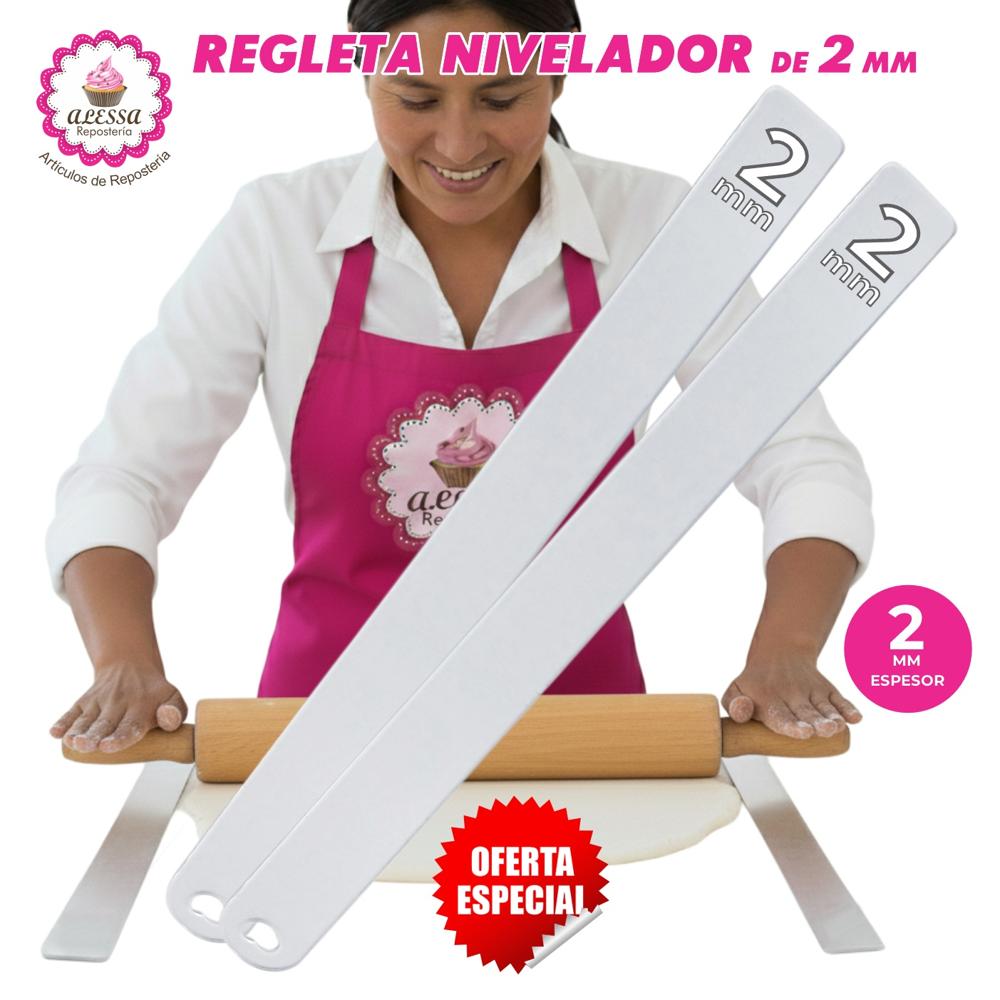 2 Regletas Nivelador Acrílico para Repostería de 2 mm.