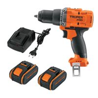 Taladro Atornillador 20V + 2 Baterias 4Ah + Cargador Truper 103250-103009-103009-12336
