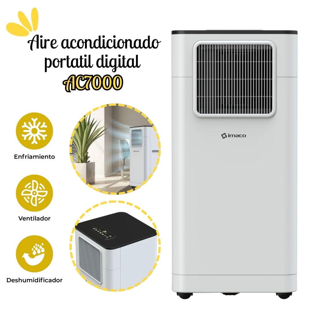 AIRE ACONDICIONADO IMACO PORTATIL DIGITAL 6500 BTU - AC7000