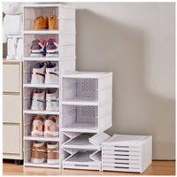 Organizador Zapatera De 6 Niveles Para Zapatos Plegable Acrílico Blanco
