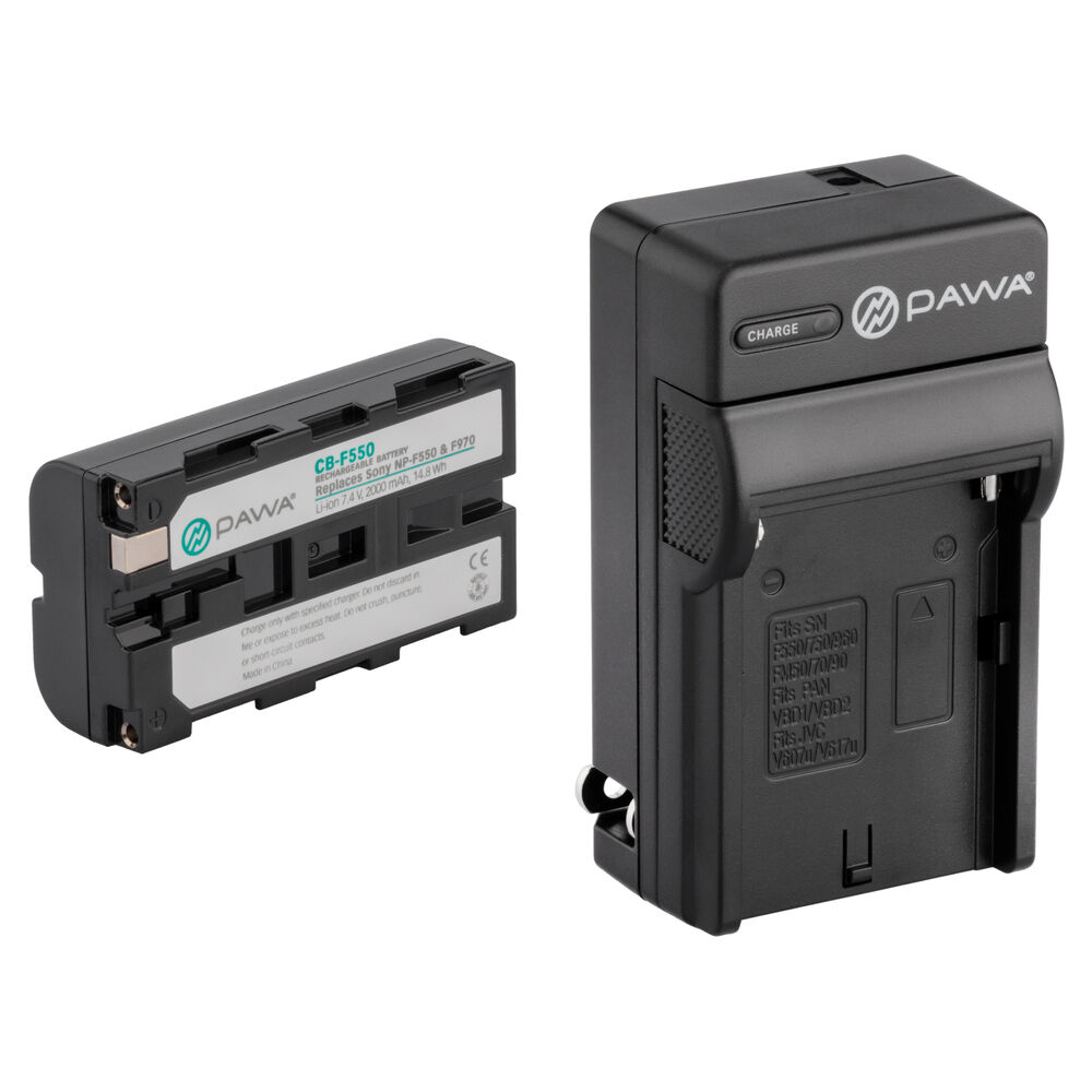 Batería de Litio Pawa NP-F550 con Cargador - Pack de Batería de 2000mAh, Cargador Compacto, Adaptado 1624645-REG Batería de Litio Pawa NP-F550 con Cargador - Pack de Batería de 2000mAh, Cargador Compacto, Adaptado 1624645-REG