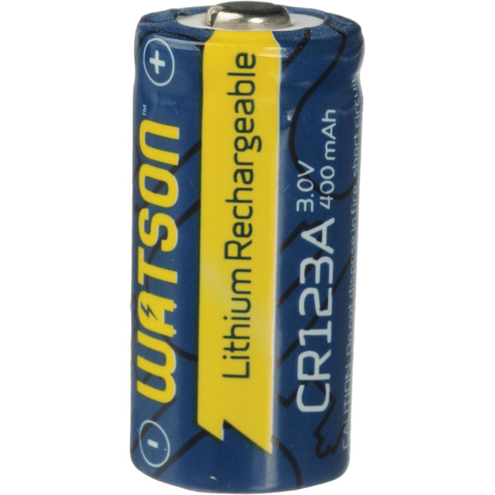 Batería de Litio Recargable Watson CR123A (3V, 400mAh) - Sin Efecto Memoria, Carga Hasta 1000 Veces 831300-REG Batería de Litio Recargable Watson CR123A (3V, 400mAh) - Sin Efecto Memoria, Carga Hasta 1000 Veces 831300-REG