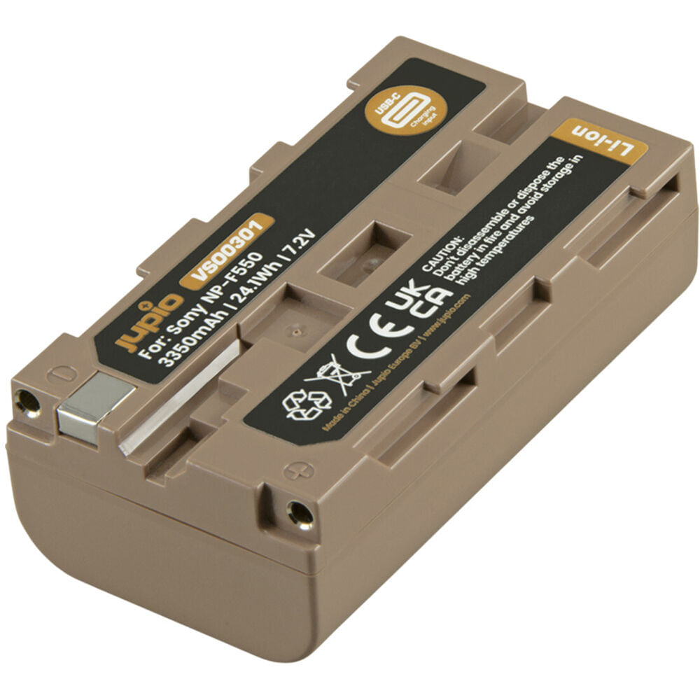 Batería de Litio Jupio Ultra C L-Series NP-F550 con Carga USB-C (3350mAh) - Compatible con Sony L-Se 1782707-REG Batería de Litio Jupio Ultra C L-Series NP-F550 con Carga USB-C (3350mAh) - Compatible con Sony L-Se 1782707-REG