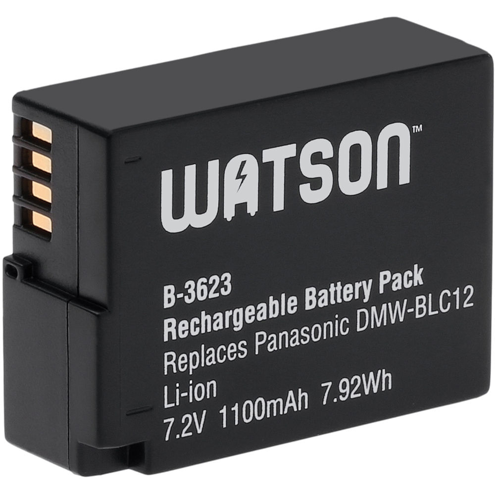 Batería de Litio Watson DMW-BLC12 (7.2V, 1100mAh) - Reemplaza Baterías Panasonic DMW-BLC12, Leica BP 836757-REG Batería de Litio Watson DMW-BLC12 (7.2V, 1100mAh) - Reemplaza Baterías Panasonic DMW-BLC12, Leica BP 836757-REG