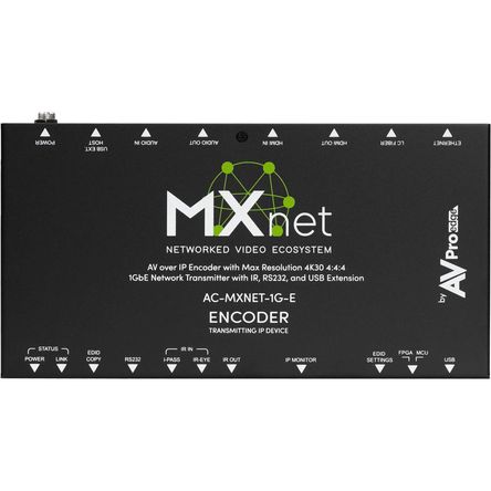 AVPro Edge MXnet 1G Encoder/Transmitter TAA-Compliant con HDMI, HDCP 2.3, Control IR & RS-232, Sopor 1812712-REG