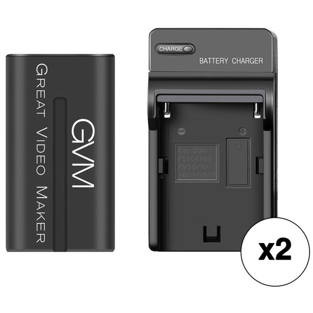 Batería de Litio GVM NP-F970 6600mAh con Cargador de Viaje (Paquete de 2) - Batería L-Series 7.4V, C 1656915-REG Batería de Litio GVM NP-F970 6600mAh con Cargador de Viaje (Paquete de 2) - Batería L-Series 7.4V, C 1656915-REG