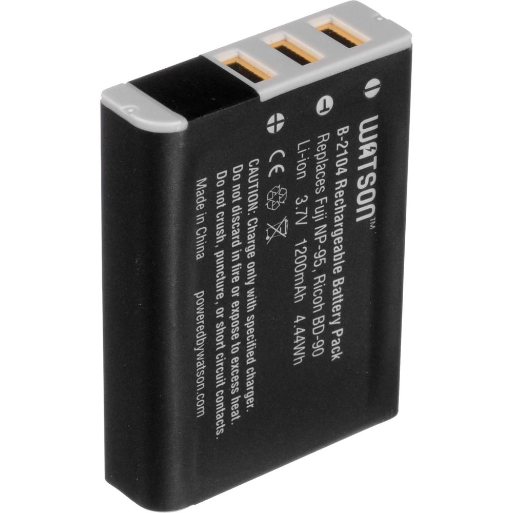 Batería de Litio Watson NP-95 (3.7V, 1200mAh) - Reemplazo para Fujifilm NP-95 y Ricoh DB-90 836669-REG Batería de Litio Watson NP-95 (3.7V, 1200mAh) - Reemplazo para Fujifilm NP-95 y Ricoh DB-90 836669-REG