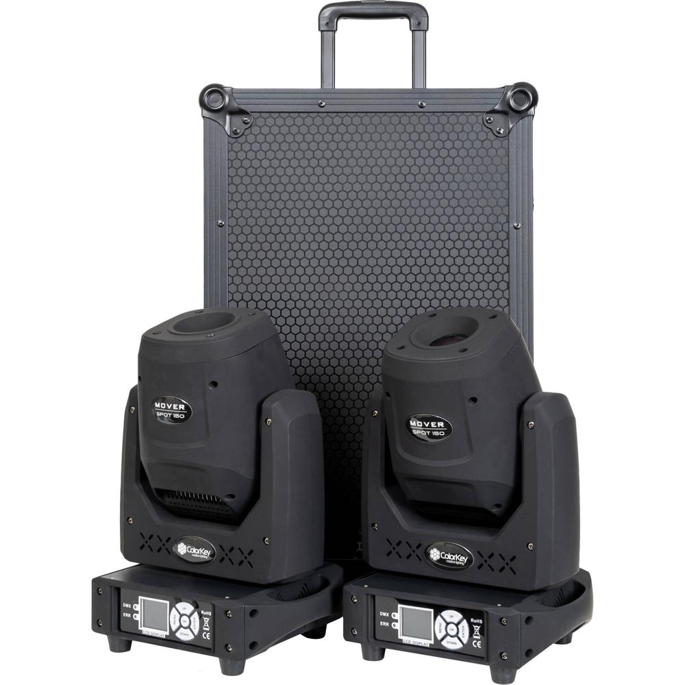 ColorKey Mover Spot 150 Bundle con Trolley (Paquete de 2, Todo Negro) - Luz LED Móvil Multicolor par 1805558-REG ColorKey Mover Spot 150 Bundle con Trolley (Paquete de 2, Todo Negro) - Luz LED Móvil Multicolor par 1805558-REG