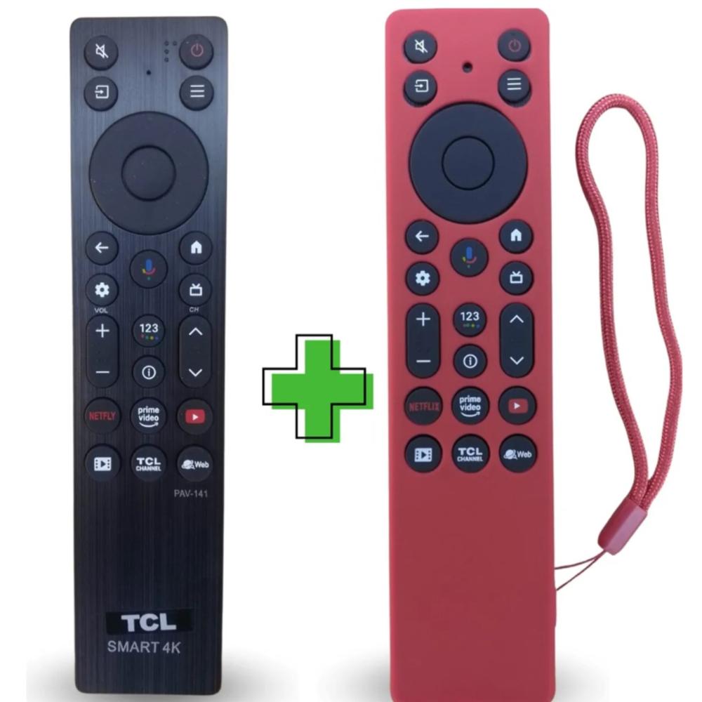 Control Remoto para Tcl Smart Modelo 2025 Funda Roja