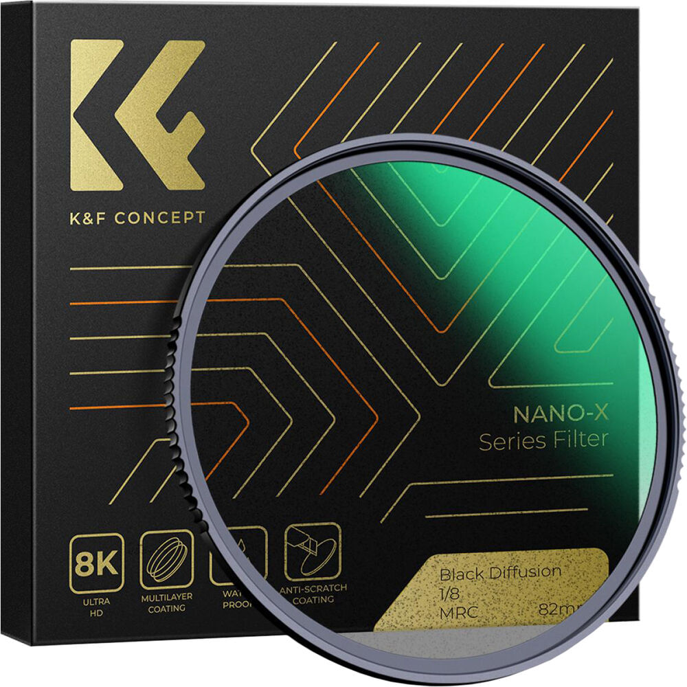 Filtro de Difusión K&F Concept Nano-X Series Negro (72mm, Grado 1/8) - Efecto Soñado, Vidrio Óptico 1832693-REG Filtro de Difusión K&F Concept Nano-X Series Negro (72mm, Grado 1/8) - Efecto Soñado, Vidrio Óptico 1832693-REG