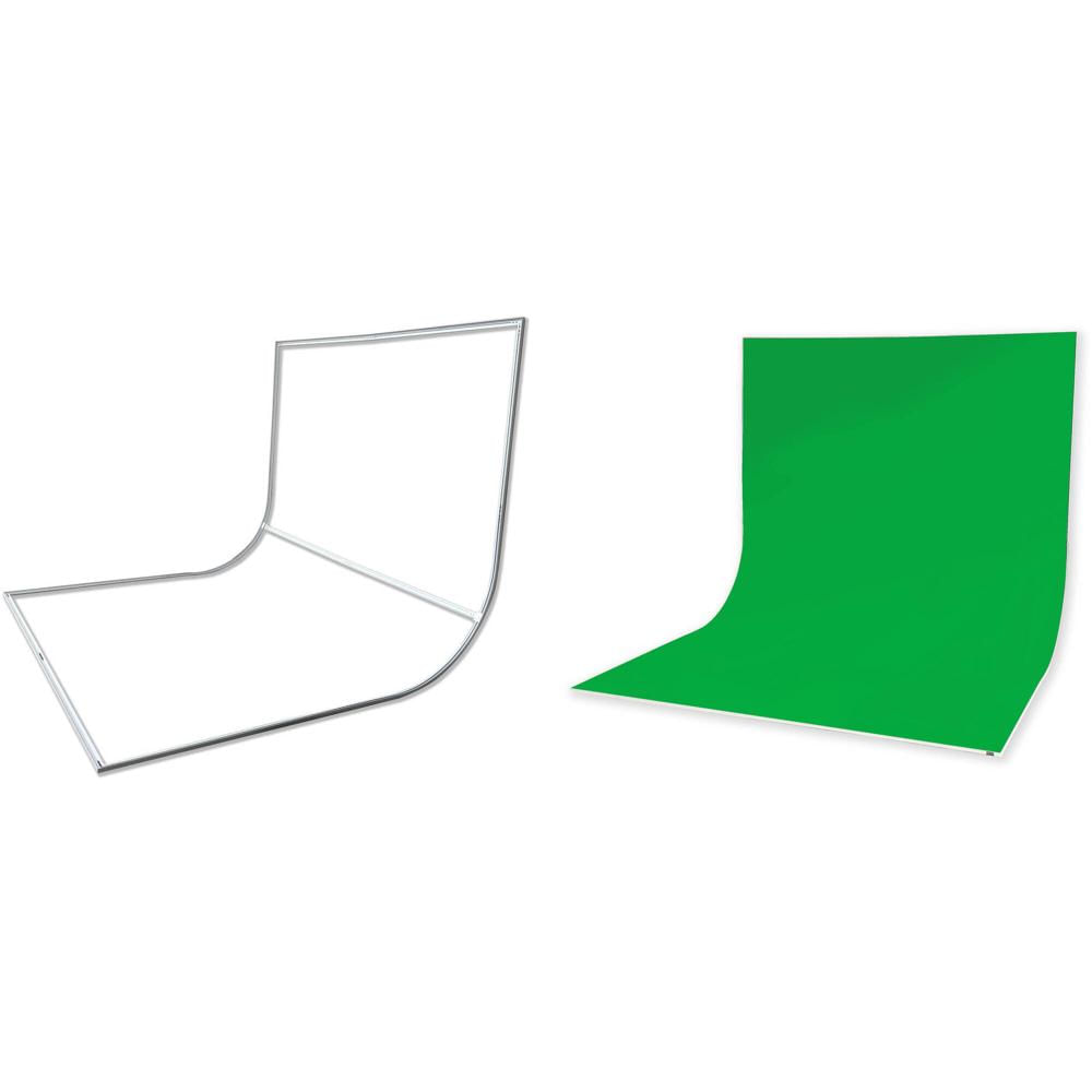 EASIFRAME Cyclorama Kit de Marco Curvo y Tela (Verde) - Medidas 8 x 7 x 6', Transición Sin Costuras 1797189-REG EASIFRAME Cyclorama Kit de Marco Curvo y Tela (Verde) - Medidas 8 x 7 x 6', Transición Sin Costuras 1797189-REG