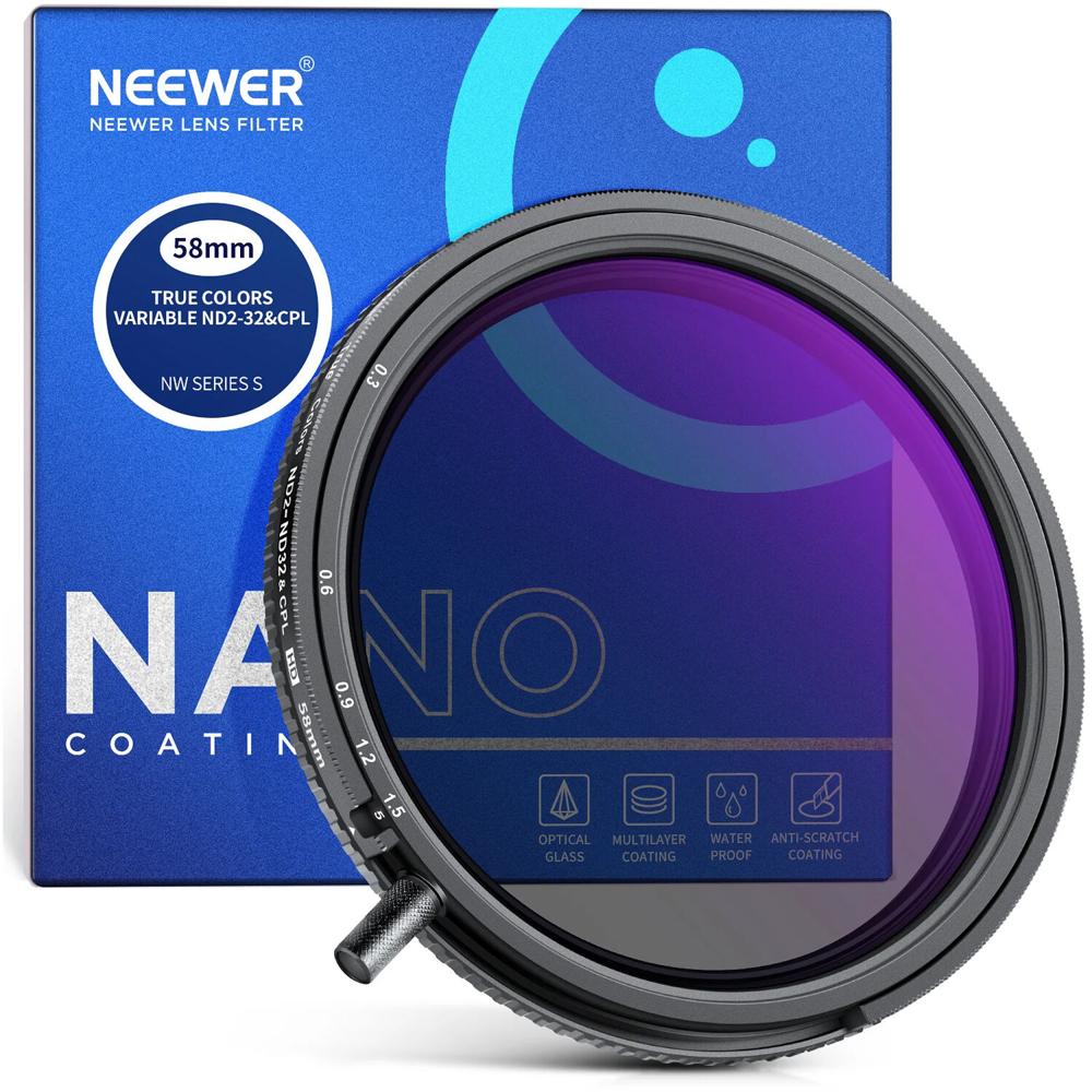 Filtro Neewer 2 en 1 de Color Verdadero ND2-ND32 y CPL (58mm, 1 a 5 Pasos) - Filtro Combinado ND y C 1842306-REG Filtro Neewer 2 en 1 de Color Verdadero ND2-ND32 y CPL (58mm, 1 a 5 Pasos) - Filtro Combinado ND y C 1842306-REG