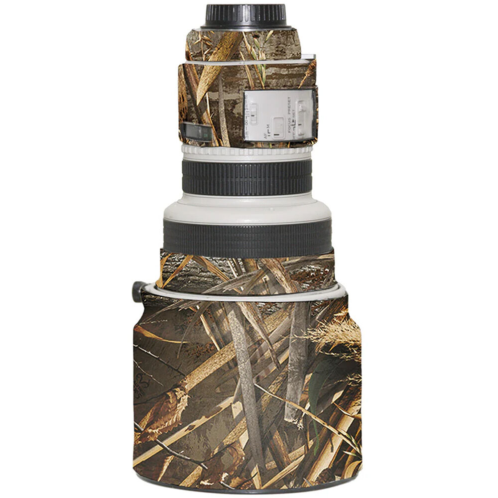 Funda LensCoat para Canon 200mm f/1.8 (Realtree Max5) - Neopreno Impermeable, Barrera Térmica, Camuf