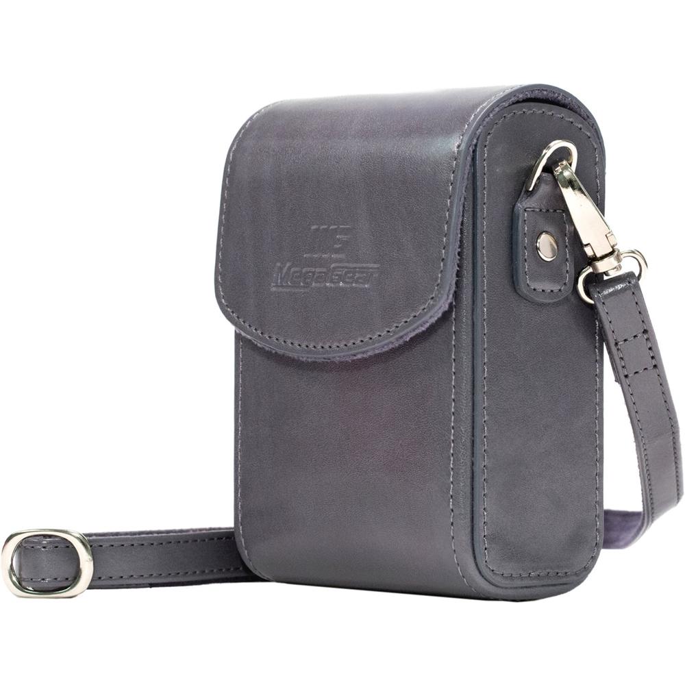 Funda de Cuero MegaGear con Correa para Cámara Panasonic Lumix ZS200, TZ200, Leica C-Lux (Gris) - Ci