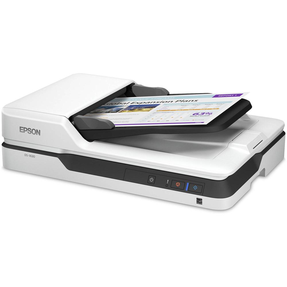 Escáner de Documentos a Color Epson DS-1630 con Plataforma, Resolución Óptica de 1200 dpi, ADF Dúple