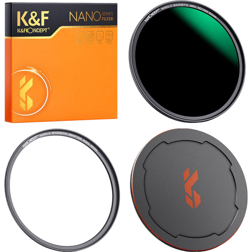 Filtro ND1000 Magnético K&F Concept Nano-X con Anillo Adaptador y Tapa de Lente (67mm) - 16 Capas de