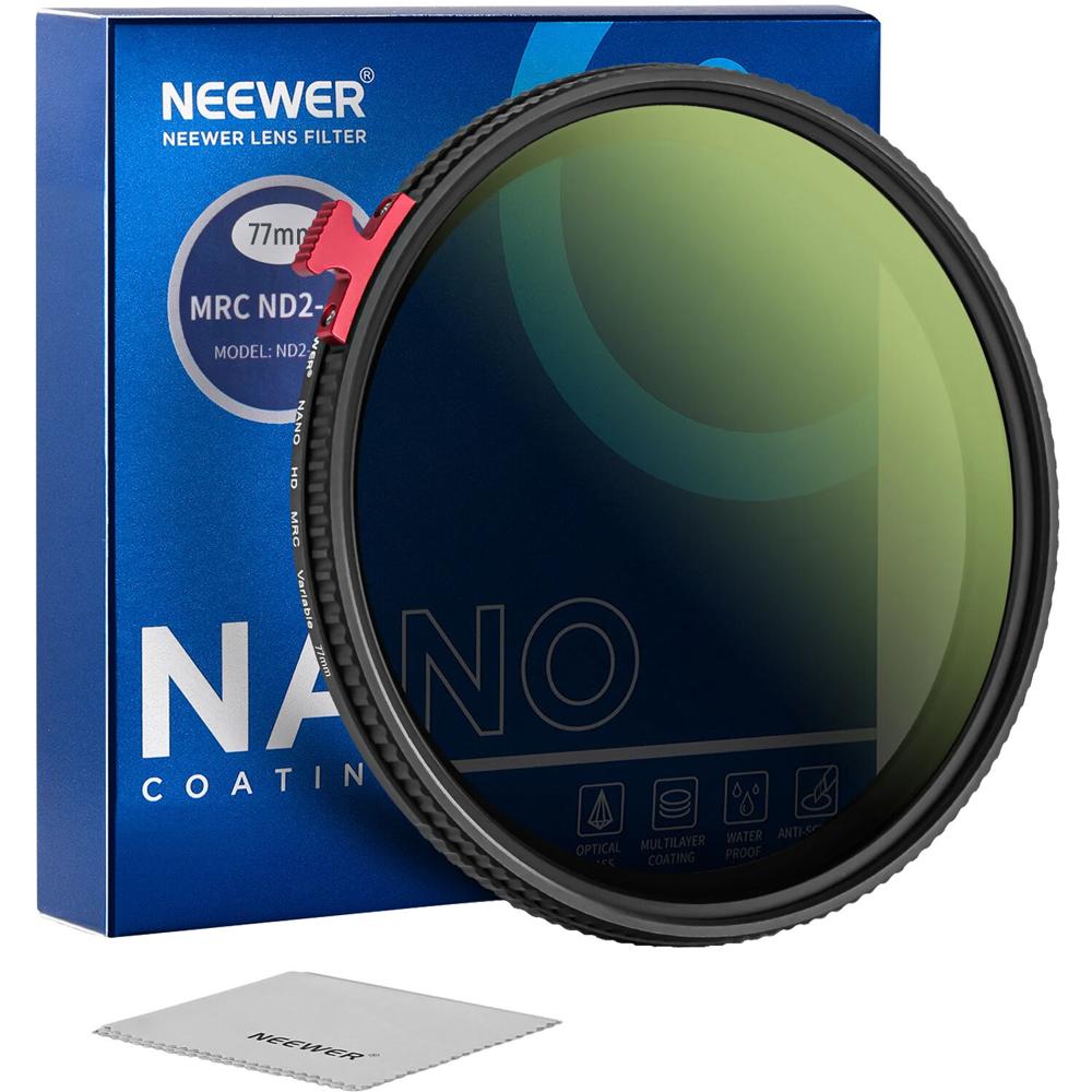 Filtro ND Variable Neewer (77mm, 1 a 9 pasos) - Logra Efecto de Movimiento con Ríos y Más, Filtro Ul