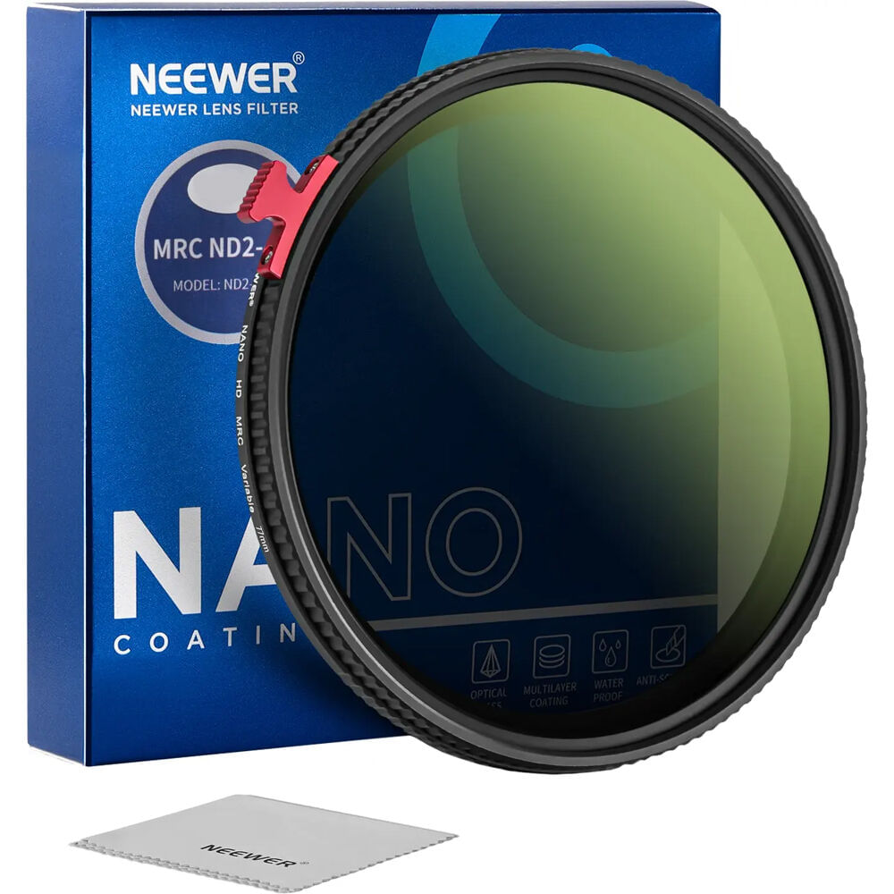 Filtro ND Variable Neewer (55mm, 1 a 9 pasos) - Logra Efecto de Movimiento con Ríos, Filtro Ultra De
