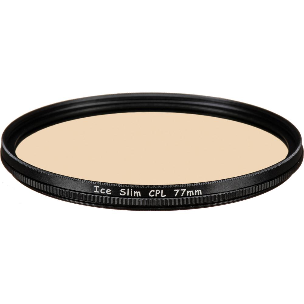 Filtro Polarizador Circular Ice 77mm - 2x Factor de Filtro, +1 Stop, Reduce Reflejos y Brillos, Aume