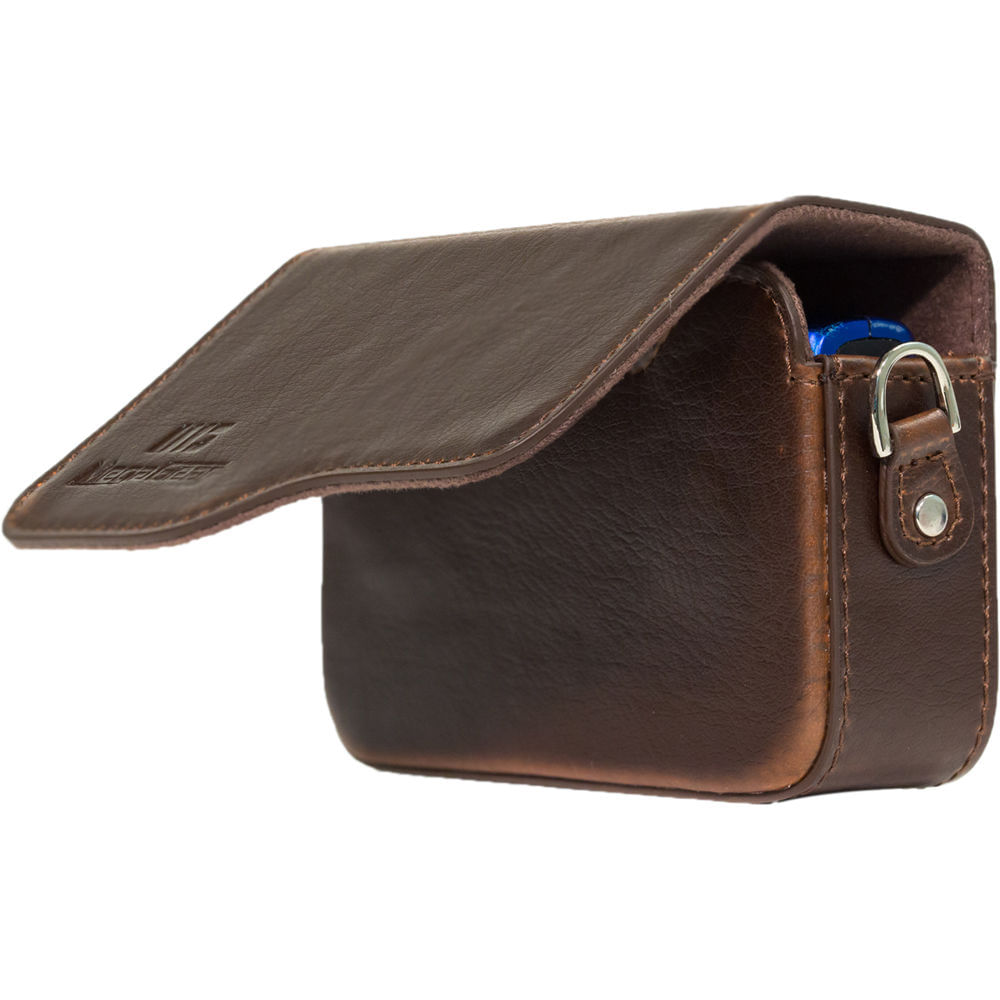 Funda de Cuero MegaGear con Correa para Cámaras Canon PowerShot Seleccionadas (Marrón Oscuro) - Comp