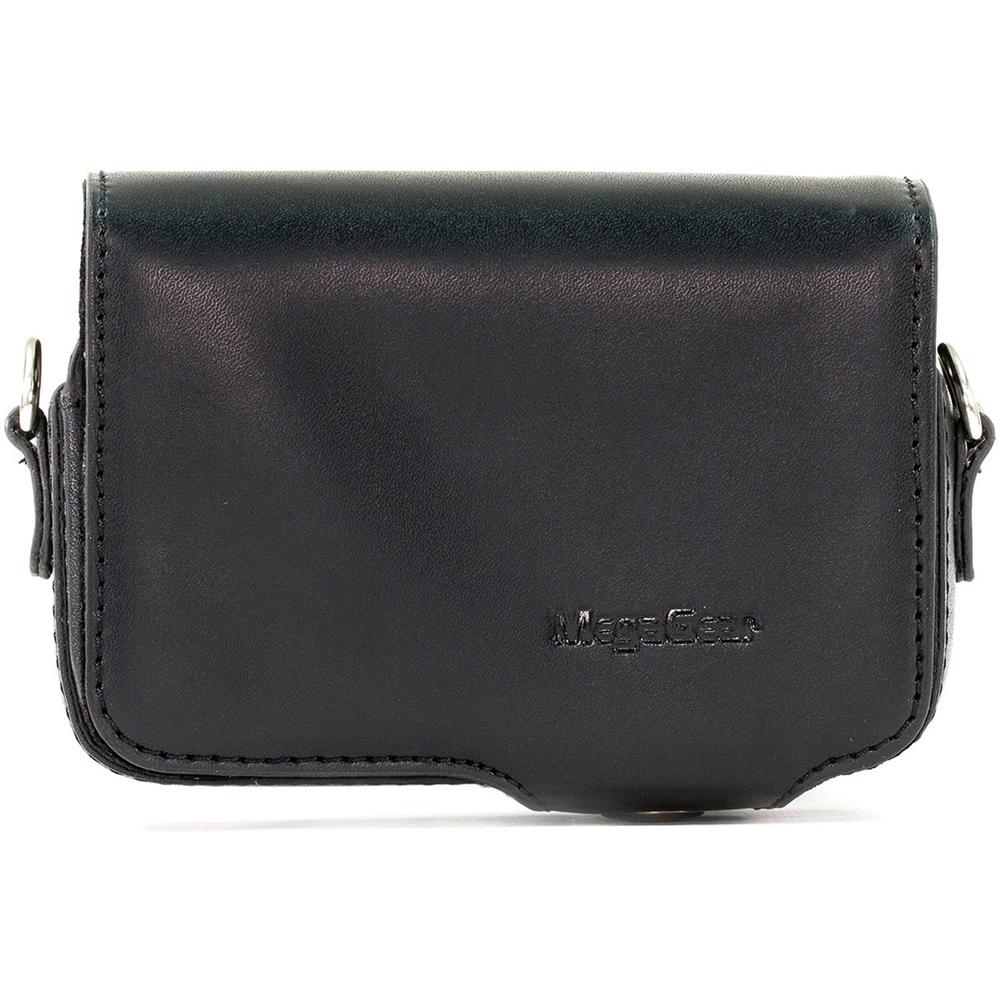 Funda de Cuero PU MegaGear con Correa para Sony Cyber-shot DSC-HX95, HX99, HX80, HX90V, WX500 (Negra
