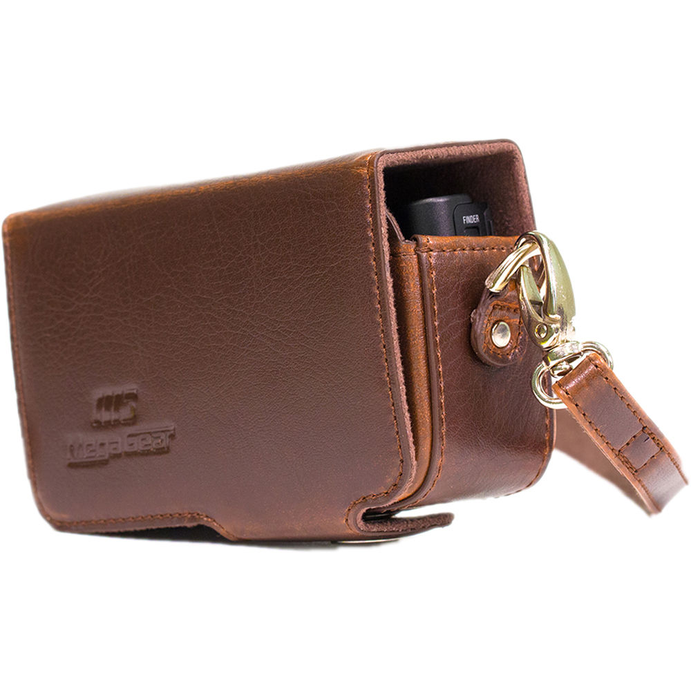 Funda de Cuero PU MegaGear con Correa para Sony Cyber-shot DSC-HX95, HX99, HX80, HX90V, WX500 (Marró 1451448-REG Funda de Cuero PU MegaGear con Correa para Sony Cyber-shot DSC-HX95, HX99, HX80, HX90V, WX500 (Marró 1451448-REG