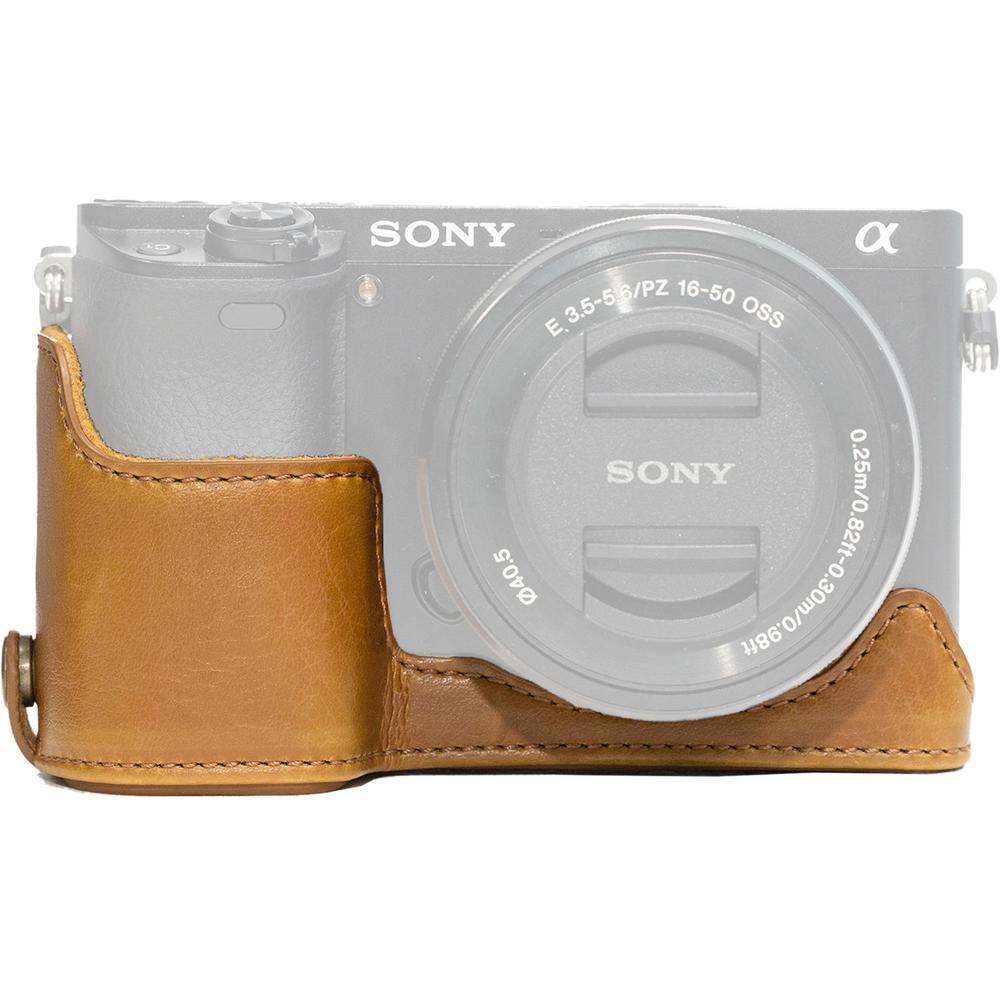 Funda de Cuero MegaGear Ever Ready para Cámara Sony Alpha a6300/a6000 (Marrón Claro) - Acceso a Comp 1332821-REG Funda de Cuero MegaGear Ever Ready para Cámara Sony Alpha a6300/a6000 (Marrón Claro) - Acceso a Comp 1332821-REG