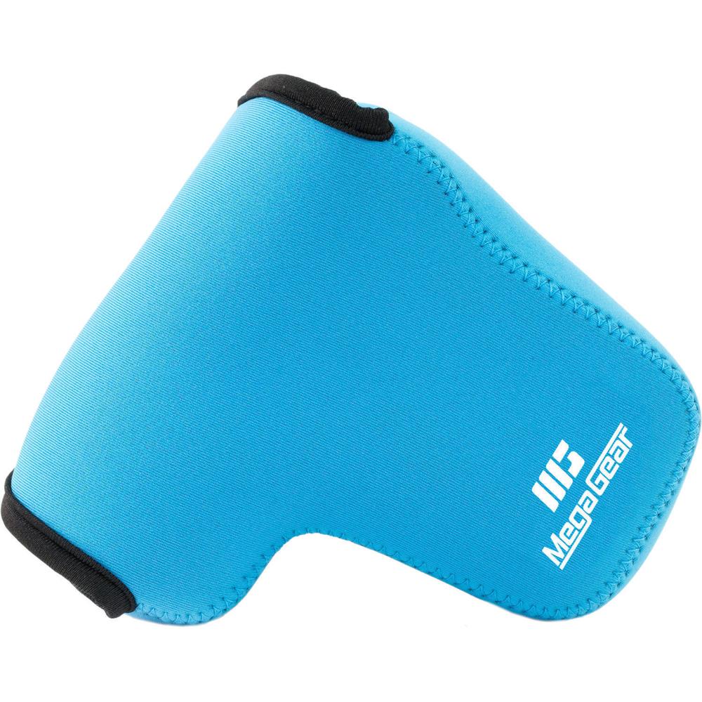 Funda Ultraligera de Neopreno MegaGear para Cámara LUMIX DMC-GX85K con Lente 14-140mm (Azul) - Con C