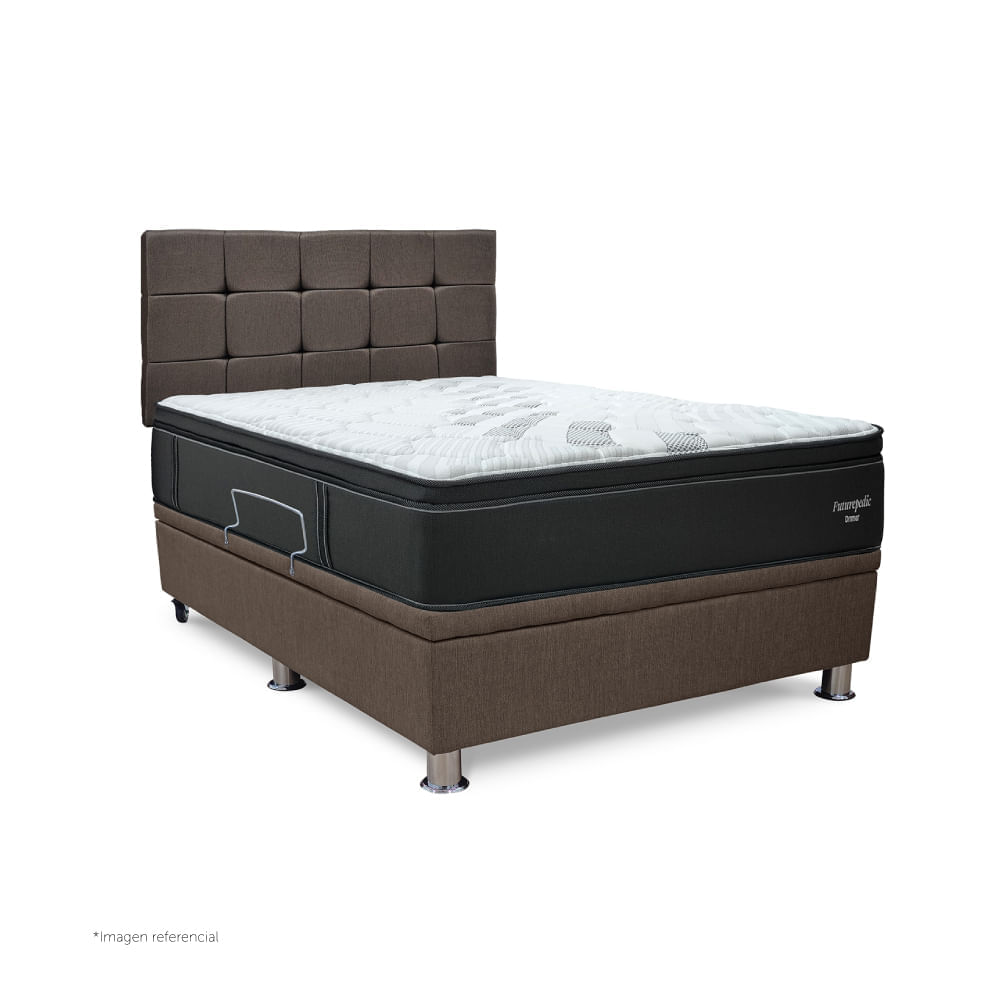 Dormitorio Praktibox Futurepedic 2 Plazas Cuadros Marron