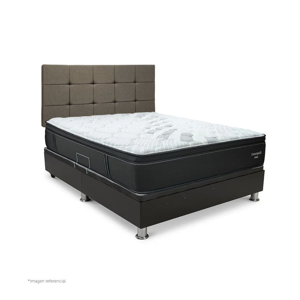 Dormitorio Praktibox Laqueado Futurepedic 2 Plazas Cuadros Beige Vivid