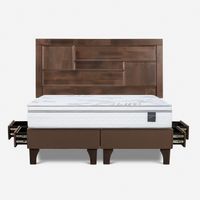 Dormitorio Con Cajones Marron Art 4 Queen + Respaldo Dolce