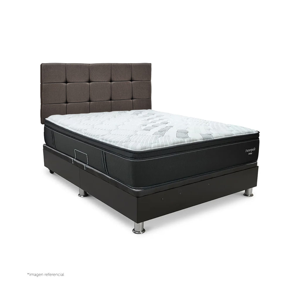 Dormitorio Praktibox Laqueado Futurepedic 2 Plazas Cuadros Marron