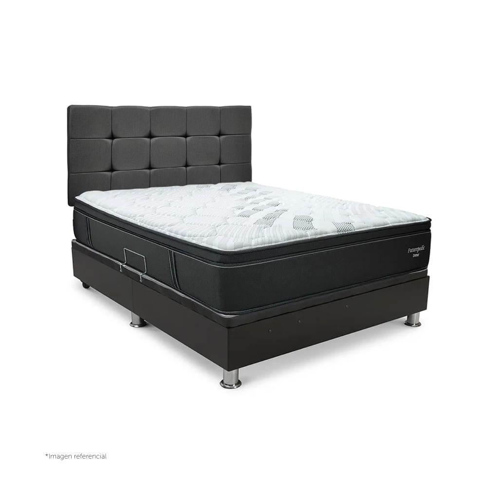 Dormitorio Praktibox Laqueado Futurepedic Queen Cuadros Gris Oscuro