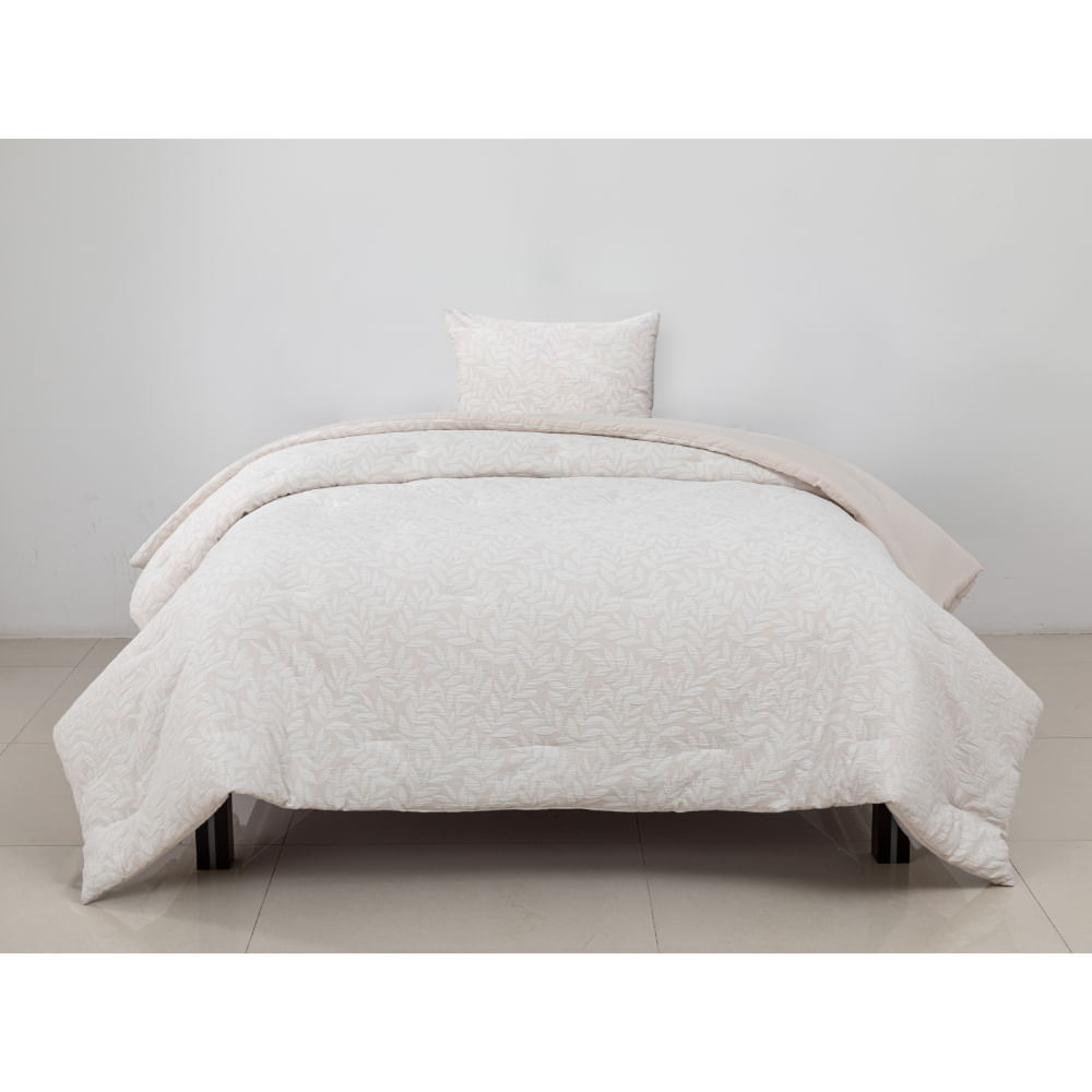 Edredon Pv26 Print 50% Algodón Hojas Jacqueen 1.5 Plazas