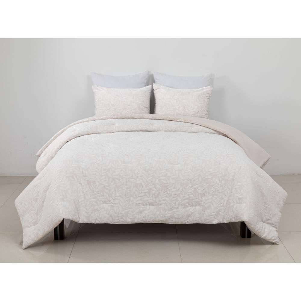 Edredon Pv26 Print 50% Algodón Hojas Jacqueen 1.5 Plazas