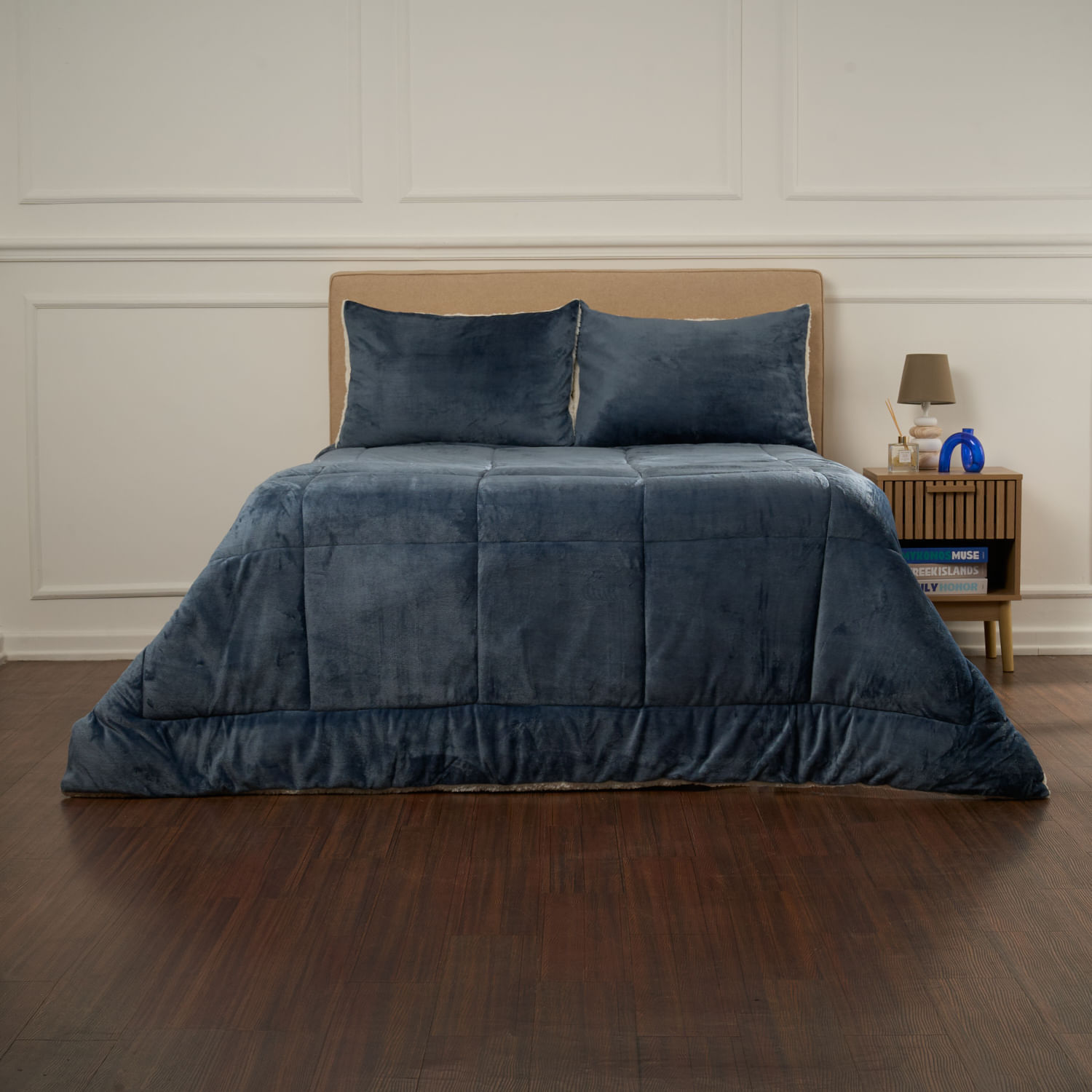 Edredon Pv26 Flannel Sherpa Azul