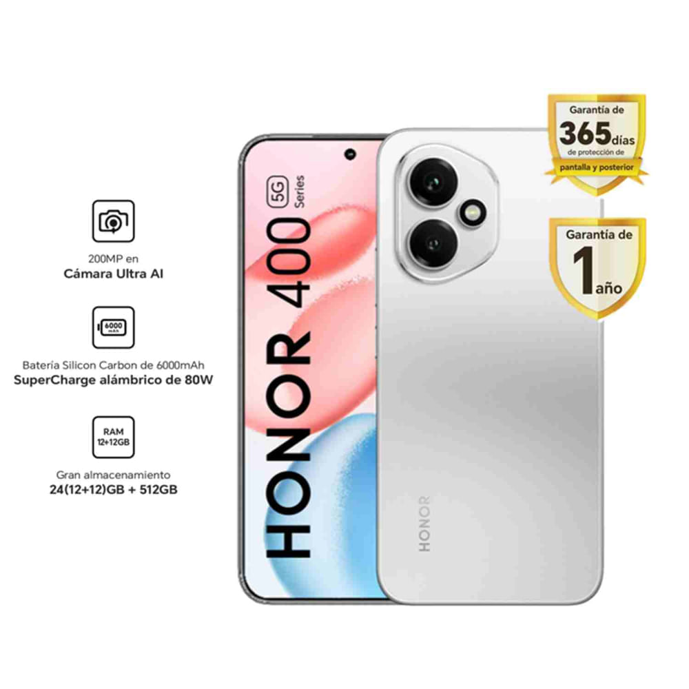 Celular Honor 400 12GB+512GB Meteor Silver